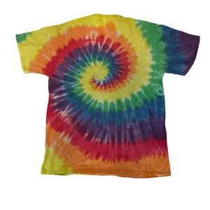 Vintage 1980’s Tie-Dye Short Sleeve Shirt Rainbow Swirl Size Medium